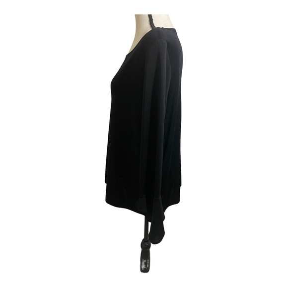 Exclusively Misook womens blouse bell sleeve. Black size Large. - Picture 6 of 10